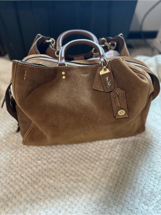 Coach Handbags - Coach Rouge 40 Suede & Soft Leather in Warm Brown Bag
